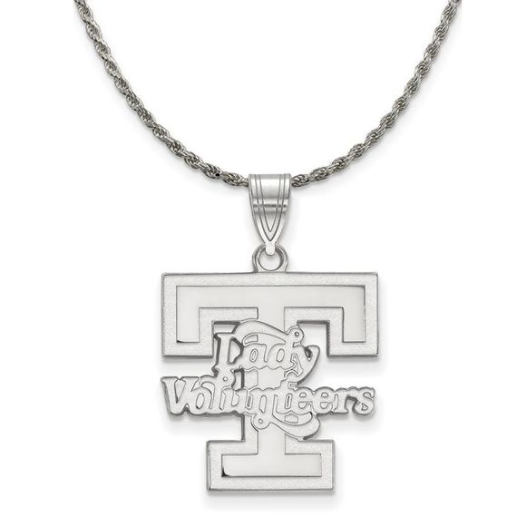 Sterling Silver U. of Tennessee Large Lady Vols Necklace - 18 In